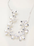 FatFace silver tone large floral necklace, UK version