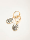FatFace gold tone etched flower drop earrings - British product