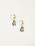 FatFace gold tone etched flower drop earrings - British product