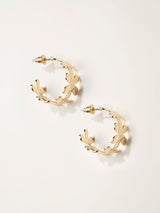 Next FatFace Gold Tone Large Floral Hoop Earrings- Buy online at McGrocer