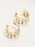 FatFace gold tone floral hoop earrings, UK version