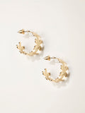 FatFace gold tone floral hoop earrings, UK version