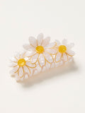 FatFace White Daisy Claw Clip made from resin (British brand)