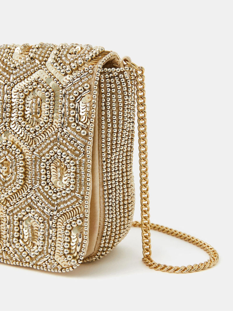 Accessorize silver embellished clutch bag - British product