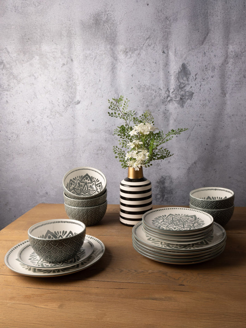 Code Maison Green Inari dinner set 12 piece - British product