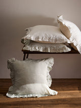 Next Cotton Cushion Covers 4 Pack Green Stripe Ruffle- Buy online at McGrocer