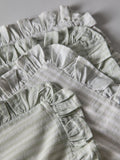 Cushion covers 4-pack green stripe ruffle (British brand)