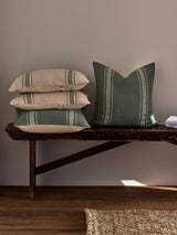 Next Woven Stripe Cushion Covers Set of 4 - Green/Natural - 50x30cm & 45x45cm- Buy online at McGrocer