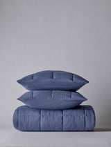 Next The Set Navy Quilted Bedspread and Cushion Covers 3 Piece Set- Buy online at McGrocer