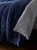 THE SET navy quilted bedspread set 3 piece, imported from the UK