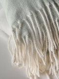 THE SET green grey herringbone throws 2 pack (British brand)