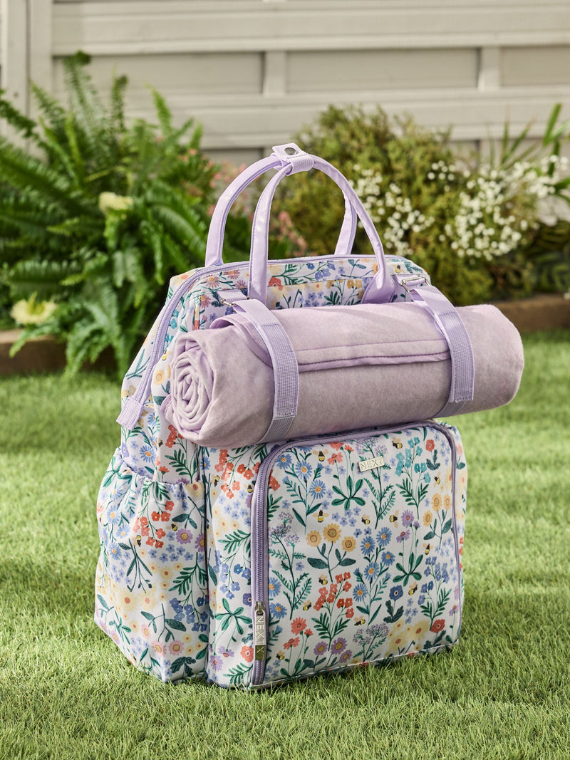 Maisie floral print 4-person picnic backpack, UK version