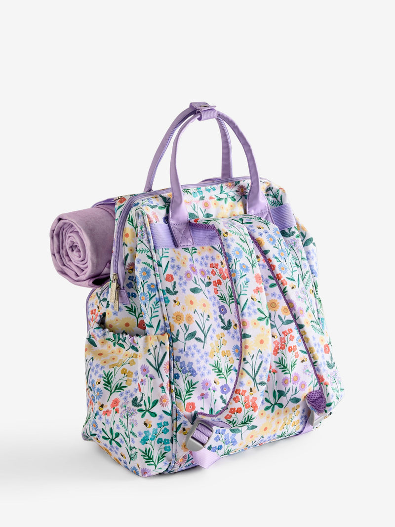 Maisie floral print 4-person picnic backpack, UK version
