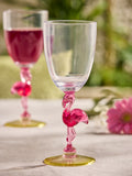 Pink yellow flamingo acrylic wine glasses set of 4 (British brand)