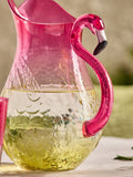 Flamingo picnic acrylic jug pink yellow ombre - British product