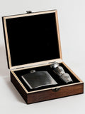 Selbrae House Highland Cow hip flask set with cups and gift box (British brand)