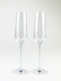 Selbrae House clear hearts champagne flutes set of 2 (British brand)