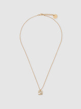 Next Reiss Gold Tone Zoe Square Pendant Necklace 44.5cm- Buy online at McGrocer
