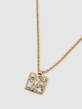 Reiss gold tone Zoe square pendant necklace 44.5cm, imported from the UK