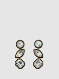 Reiss gold tone Crista crystal drop earrings, imported from the UK