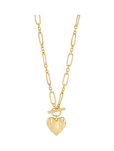Estella Bartlett Gold Tone Waterproof Molten Heart Necklace 44-48cm