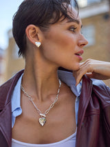 Estella Bartlett Silver Tone Waterproof Molten Heart Necklace 44-48cm