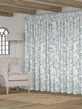 Purple gouache floral made to measure curtains, British brand