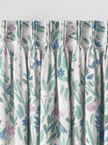 Purple gouache floral made to measure curtains, British brand