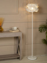 Next Searchlight White Petra Fretwork Shade Floor Lamp- Buy online at McGrocer