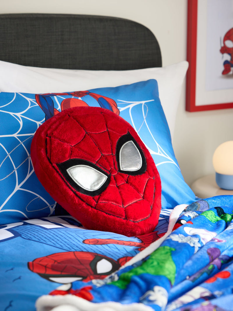 Plush cushion red Spiderman head, UK version