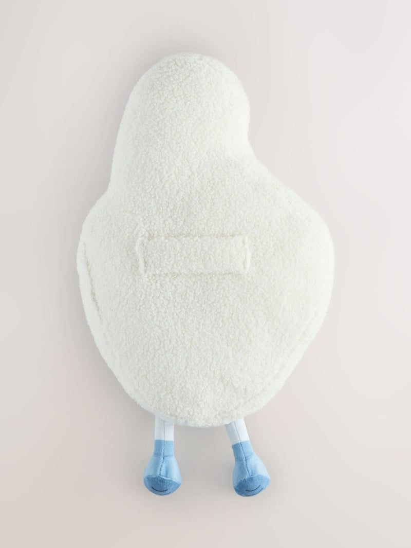 Blue and white foam hand cushion novelty item, imported from the UK