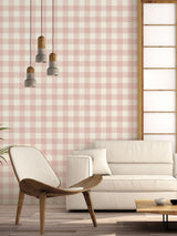 Next Galerie Pink French Country Plaid Wallpaper Sample A4- Buy online at McGrocer