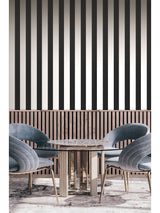 Next Style Sisters Black Flock Stripe A4 Wallpaper Sample- Buy online at McGrocer