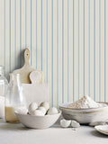 Galerie Blue French Country Stripe A4 Wallpaper Sample