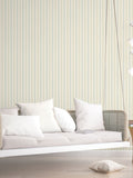 Galerie wallpaper sample Blue French Country Stripe A4, UK version