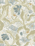 Galerie wallpaper sample Green Sommarang floral print A4 - British product