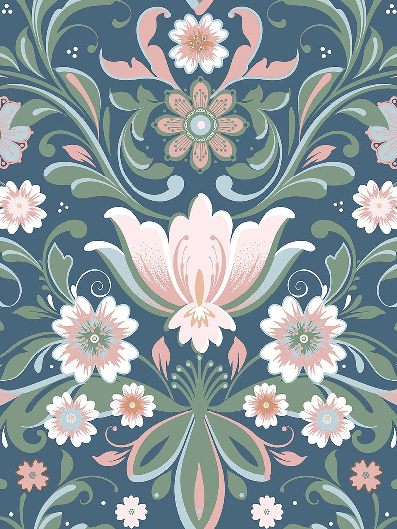Galerie Pink Sommarang floral wallpaper sample A4 - British product