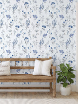 Next Galerie Blue Spring Blossom Botanical Wallpaper Sample A4- Buy online at McGrocer