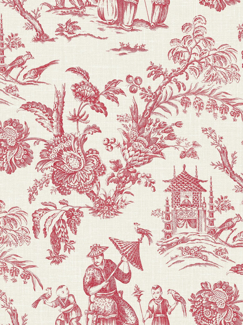 Galerie Red French Country Toile wallpaper sample A4, UK version