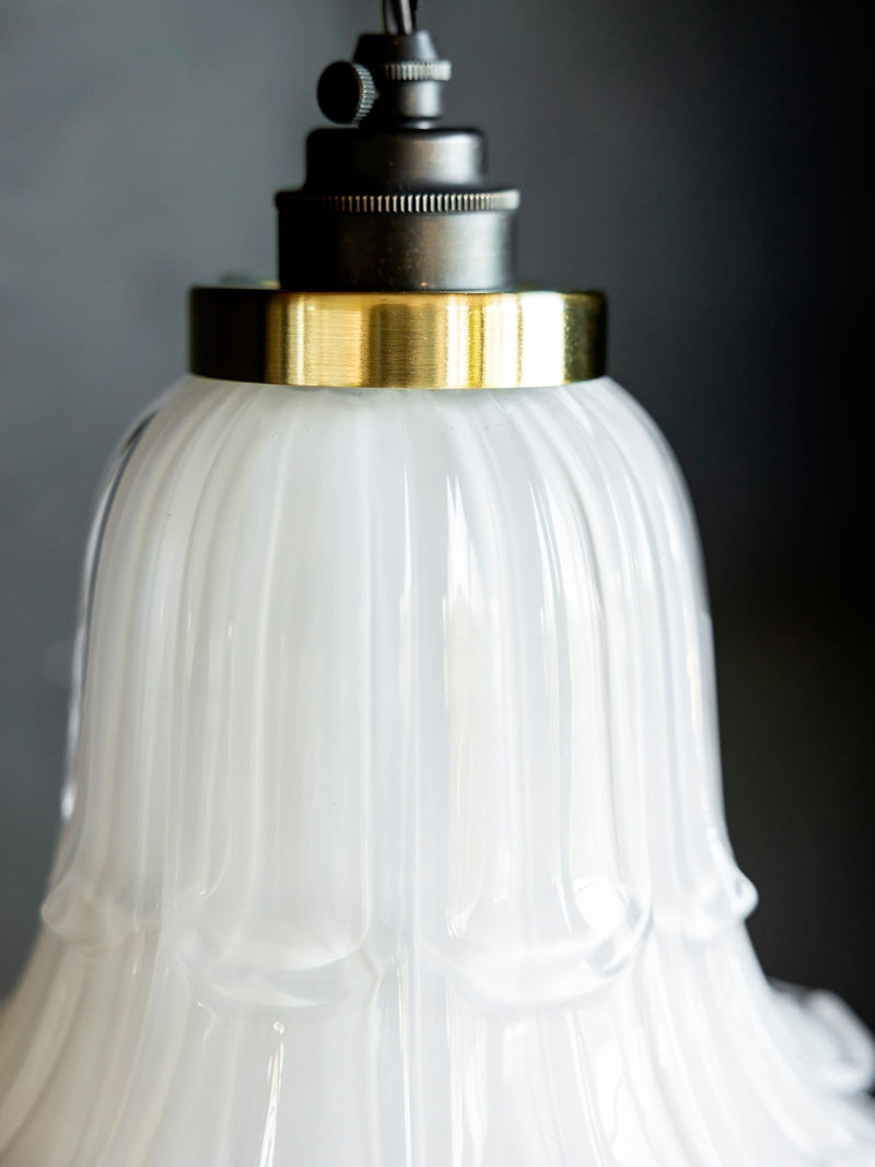 Rockett St George frosted white glass pendant light - British product
