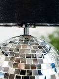 Rockett St George silver disco ball table lamp, imported from the UK