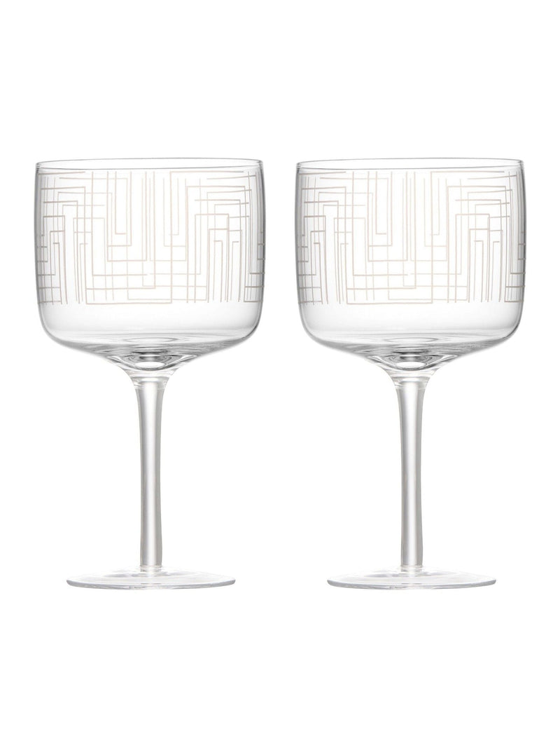 Anton Studio Designs clear maze gin glasses set of 2 - British product