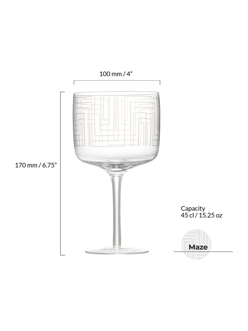 Anton Studio Designs clear maze gin glasses set of 2 - British product