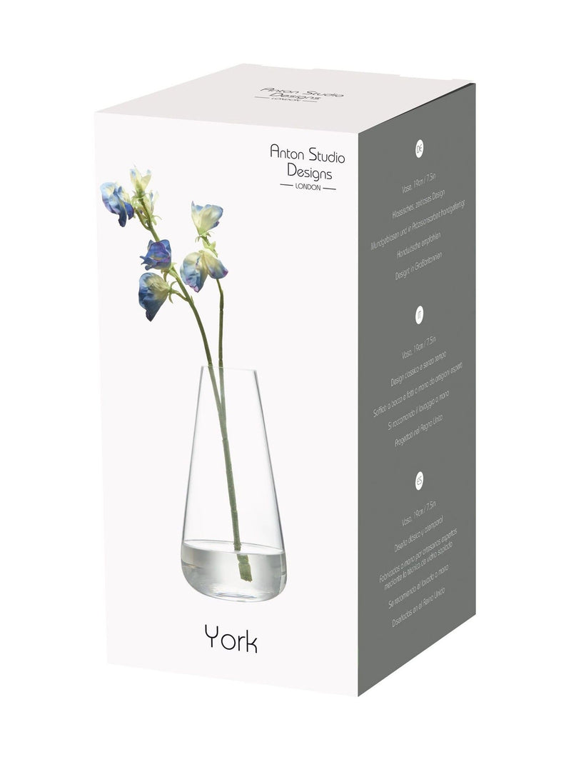 Anton Studio Designs Clear Small York Vase ONE - British product
