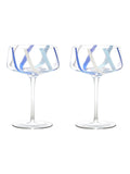 Set of 2 Azure Champagne Saucers with 300 ml Capacity