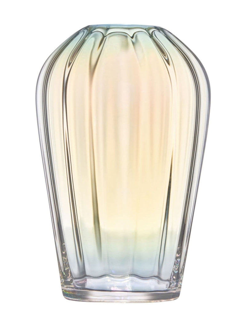 Anton Studio Designs clear glass vase with iridescent lustre (British brand)