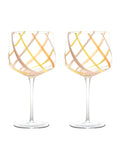Set of 2 Handmade Gin Glasses with Citrus Colour Bands