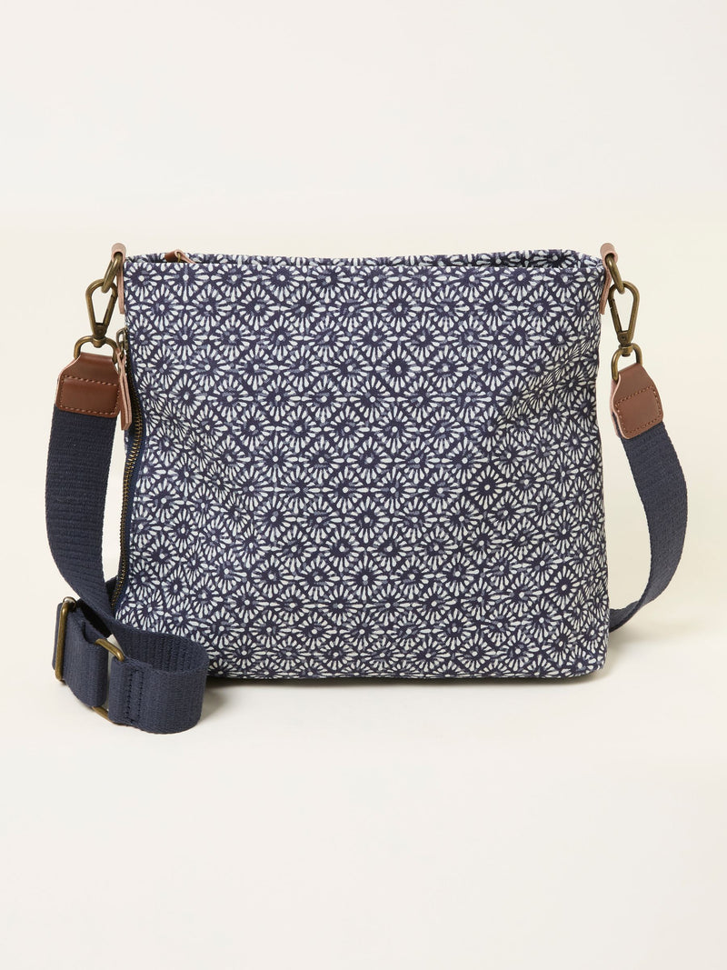 FatFace navy blue geometric crossbody bag, UK version