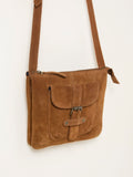FatFace Libby tan brown suede crossbody bag, UK version