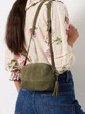 FatFace green suede camera bag - British product